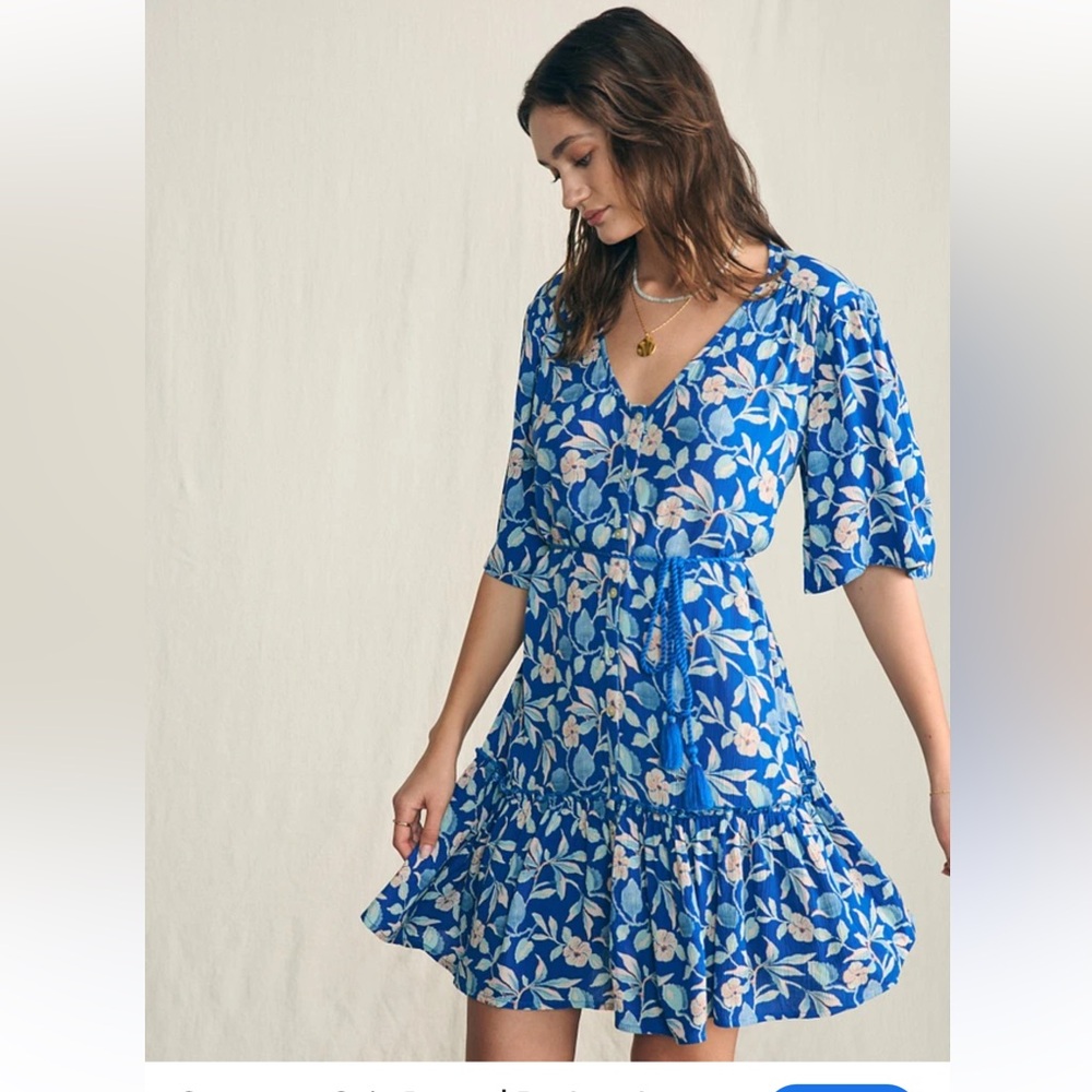 Faherty Blue Floral Mini Dress